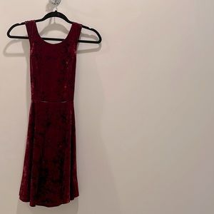 Maroon velvet dress